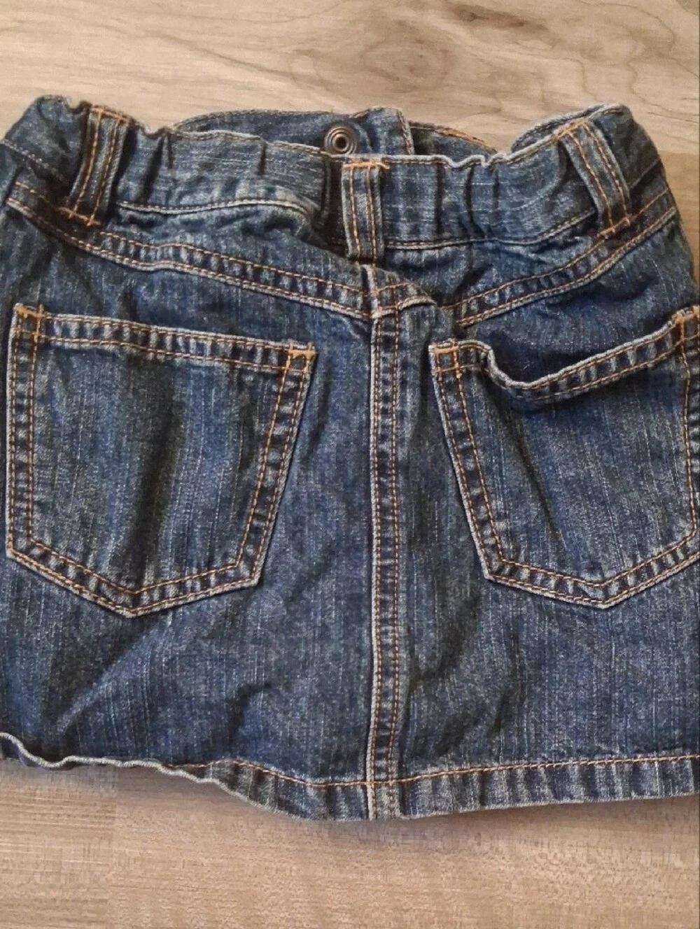Gymboree Glamour Kitty Denim Skort Gold Heart Black Cat Size 3 (L)